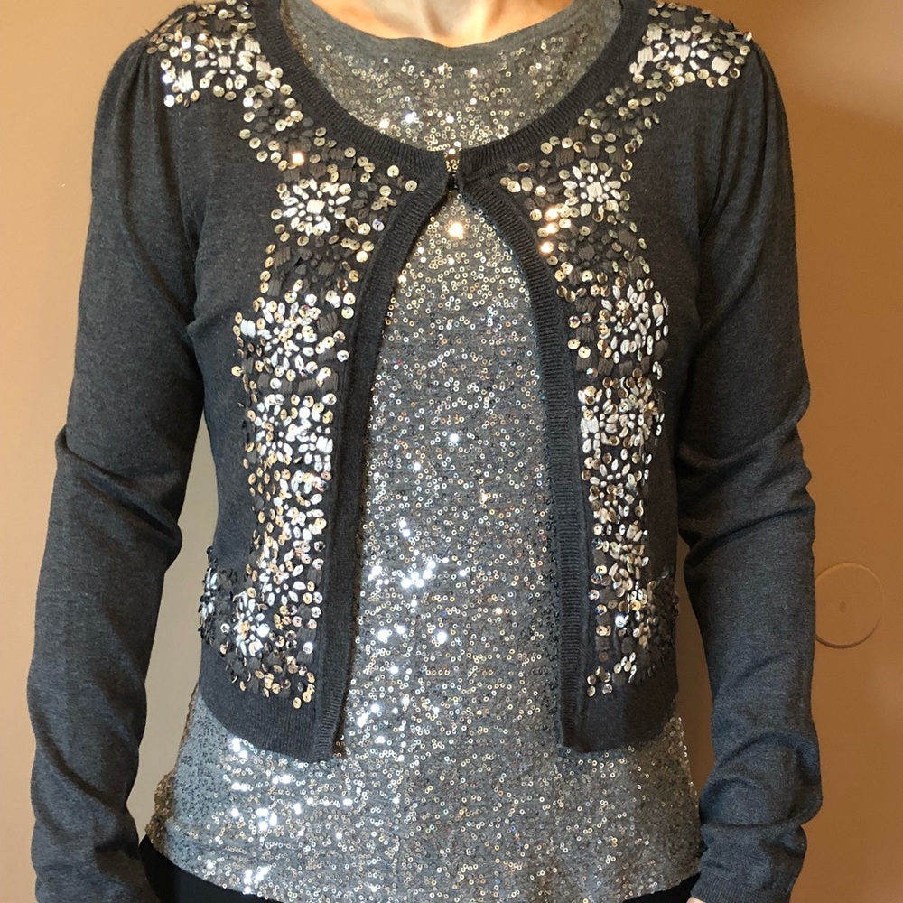 Inc Sparkly Sweater Set size Large